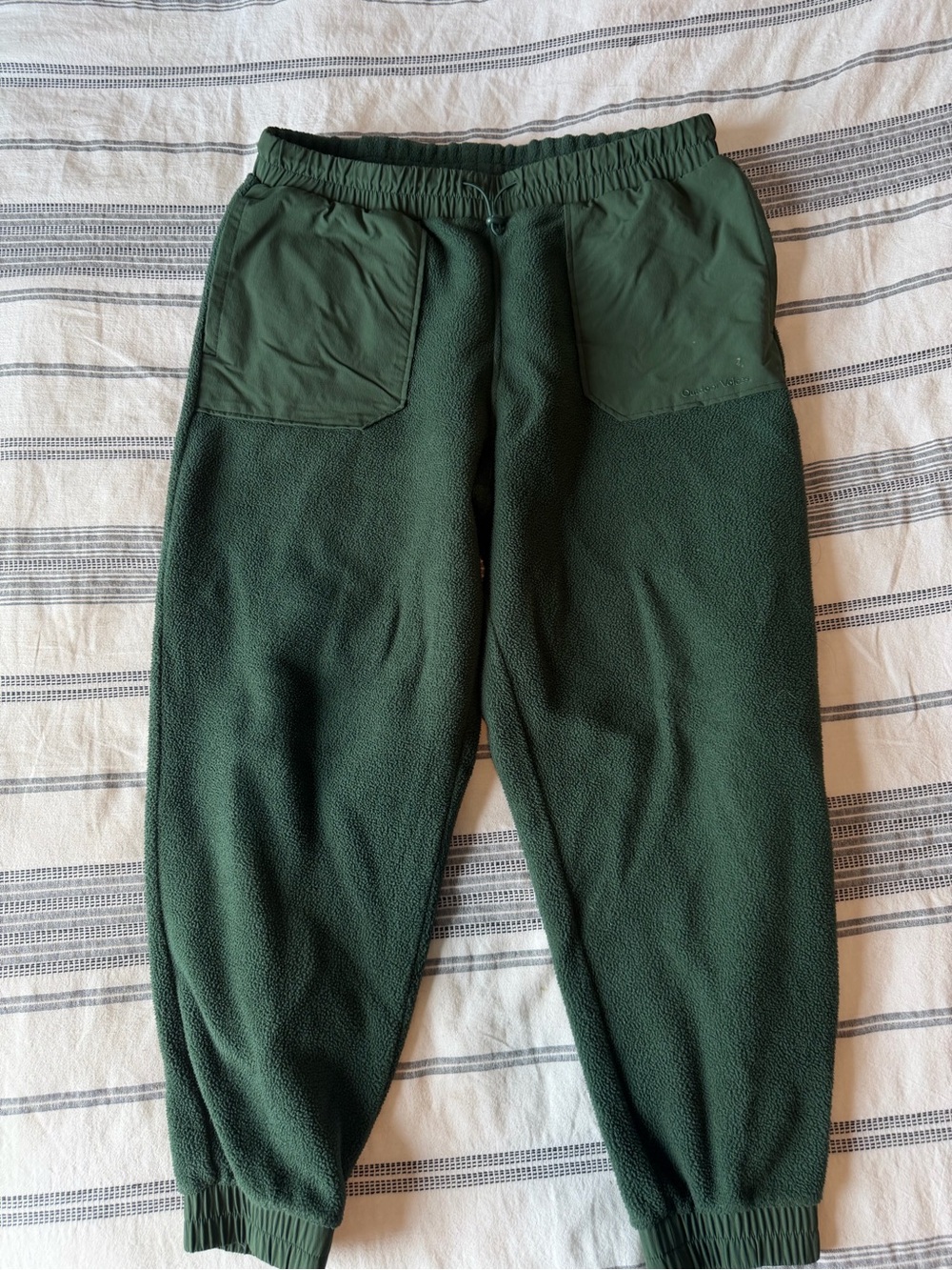 Outdoor Voices Olive Green Fleece Pocket Jacket